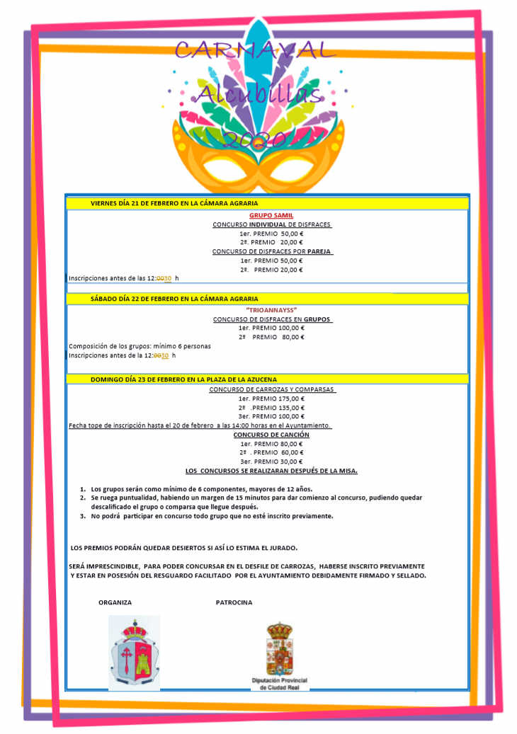 Programa Oficial de las Fiestas de Carnaval 2020