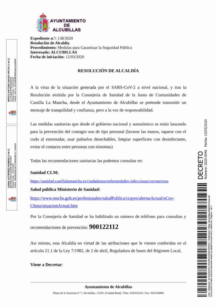 Resolucion decreto Alcaldia