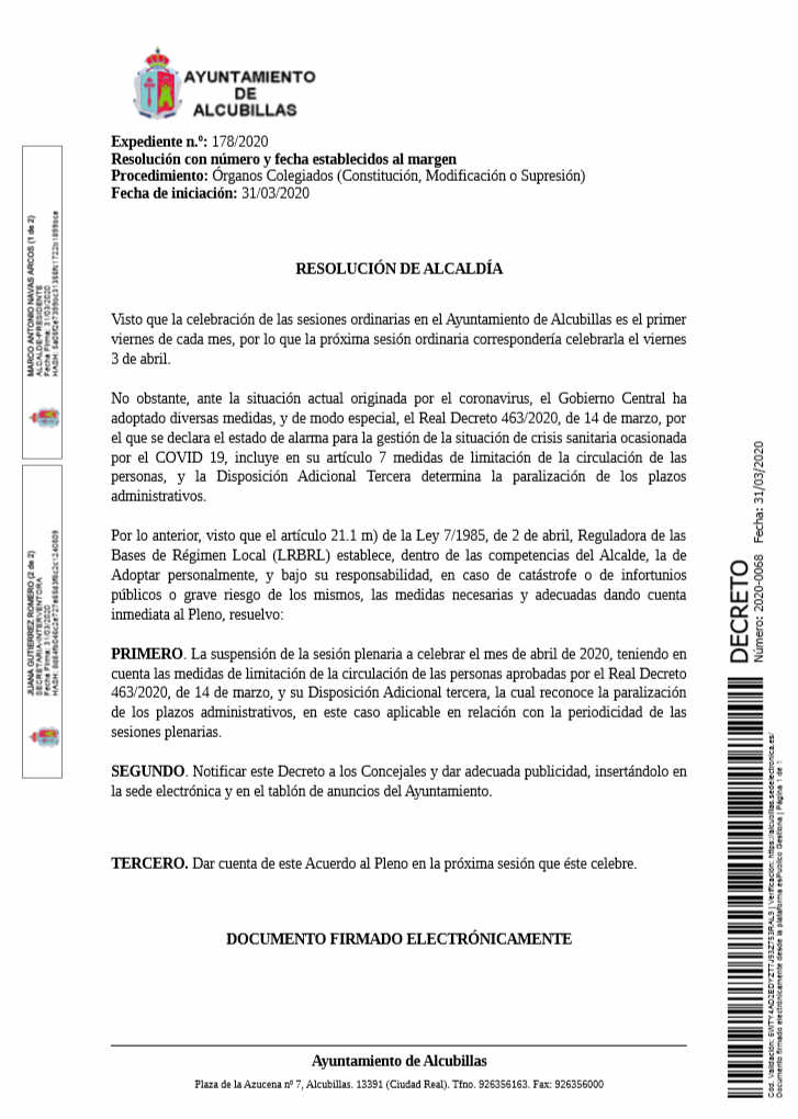 Resolucion decreto Alcaldia